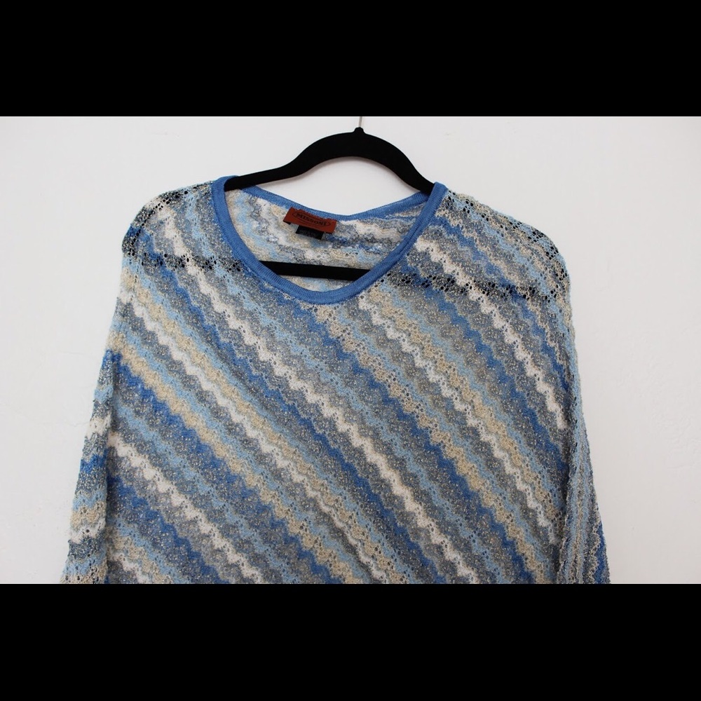 Missoni Metallic Blue Poncho
